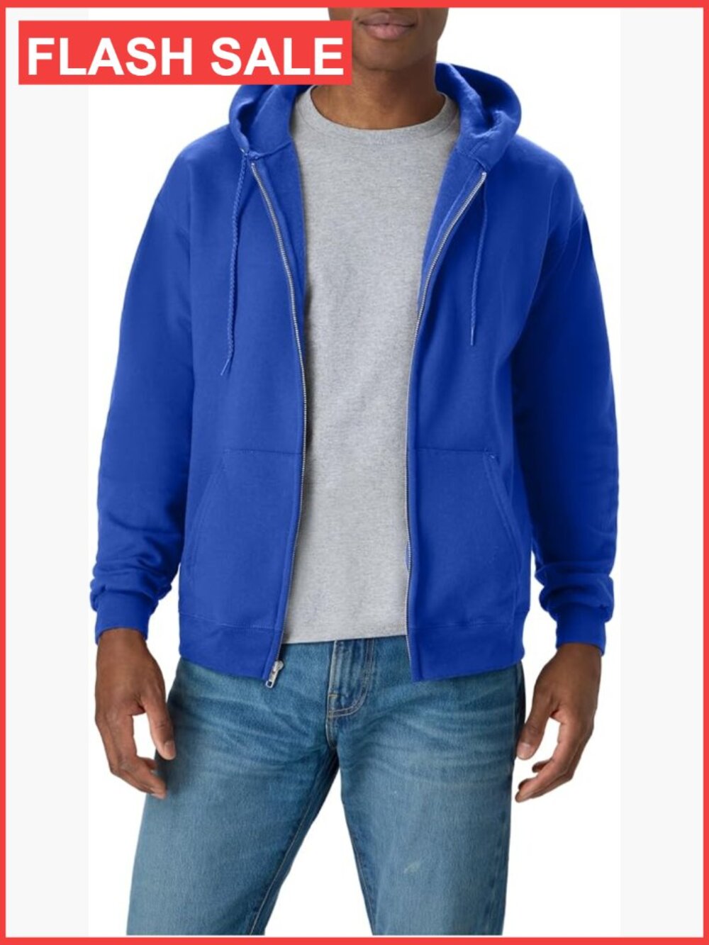 Men's Full Zip Up Fleece Hoodie Sweatshirt Cotton Blend